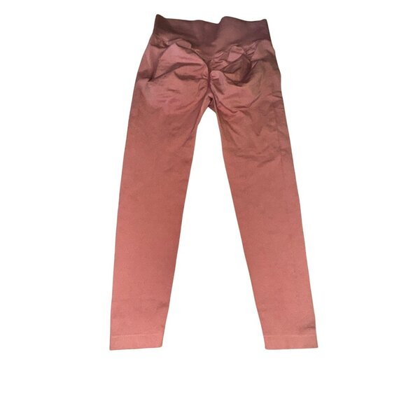 High-Waisted Rose Pink Seamless Leggings XL Scrunch Butt Sexy Gym‎ Yoga Pants - Picture 2 of 4